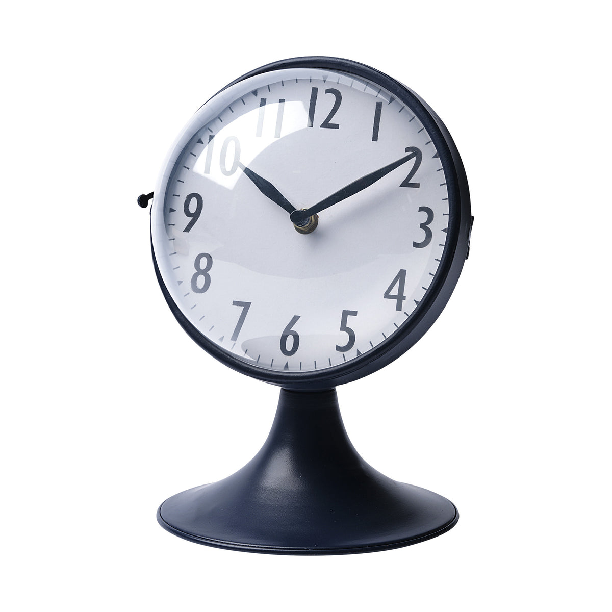 Blue Metal Glass Dome Desk Table Clock