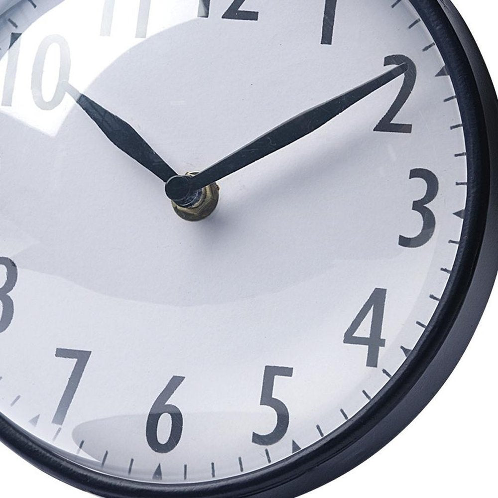 Blue Metal Glass Dome Desk Table Clock