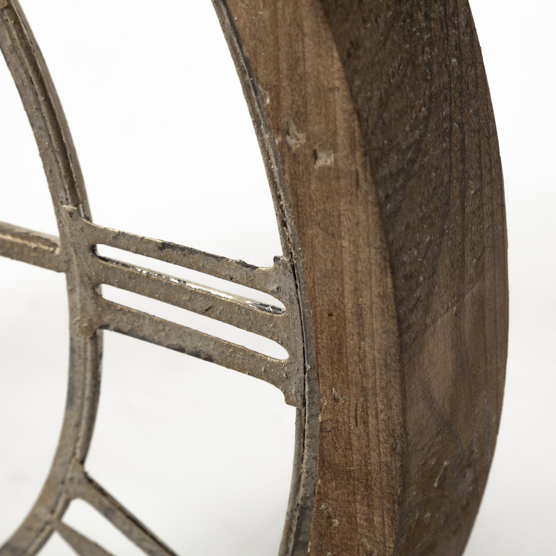 19" Brown Round Modern Farm Wall Clock