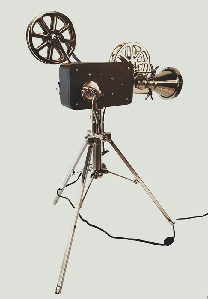 36" Black And Silver Tripod Floor Lamp With Metal Novelty Shade