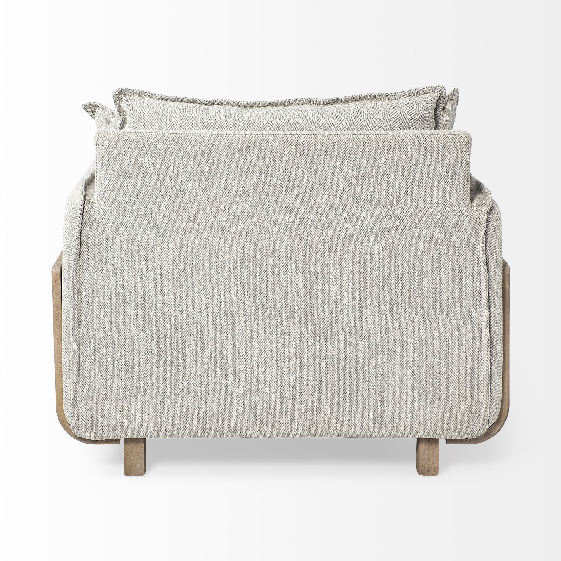 42" Gray and Brown Fabric Club Chair