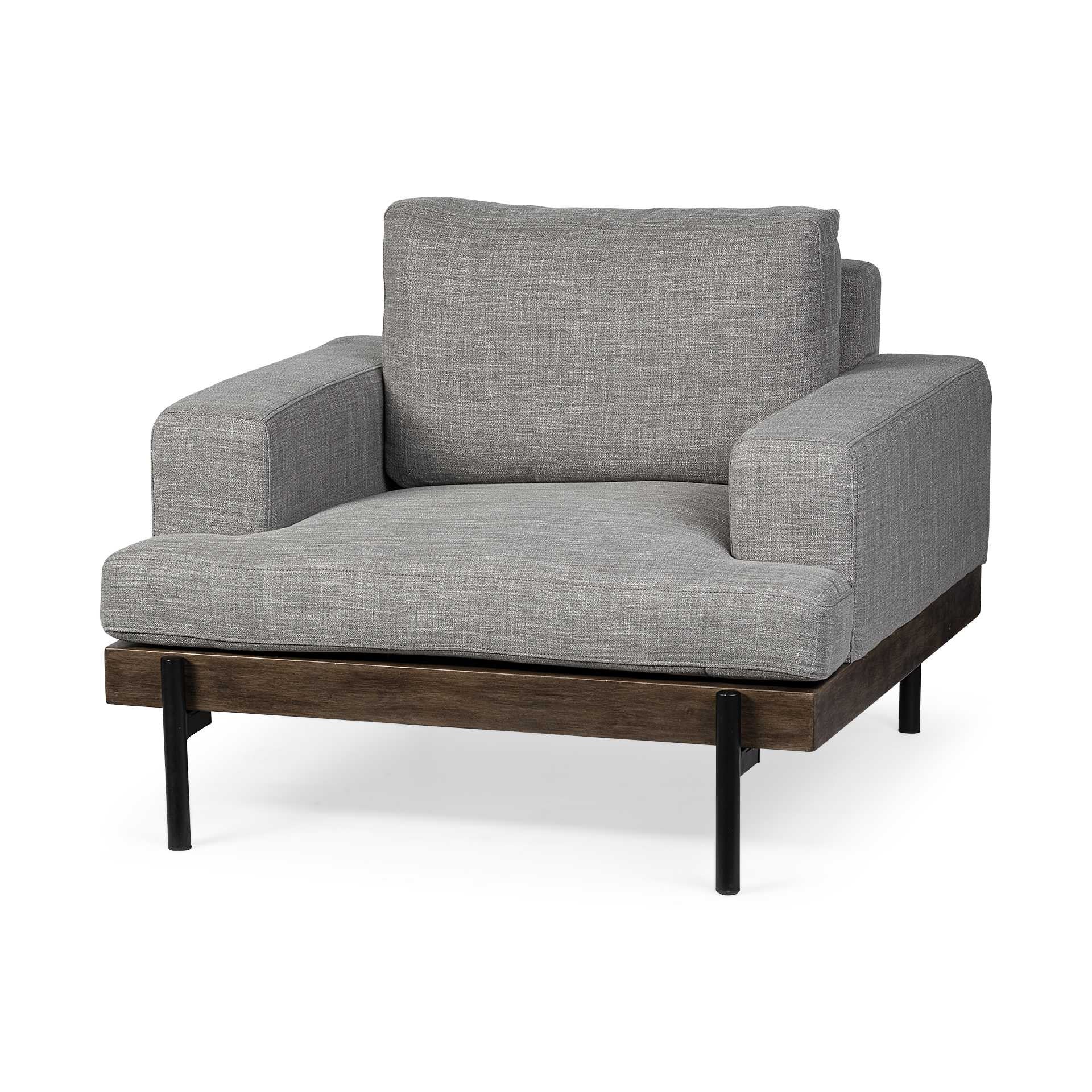 41" Gray and Black Fabric Club Chair