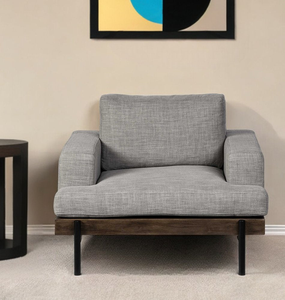 41" Gray and Black Fabric Club Chair