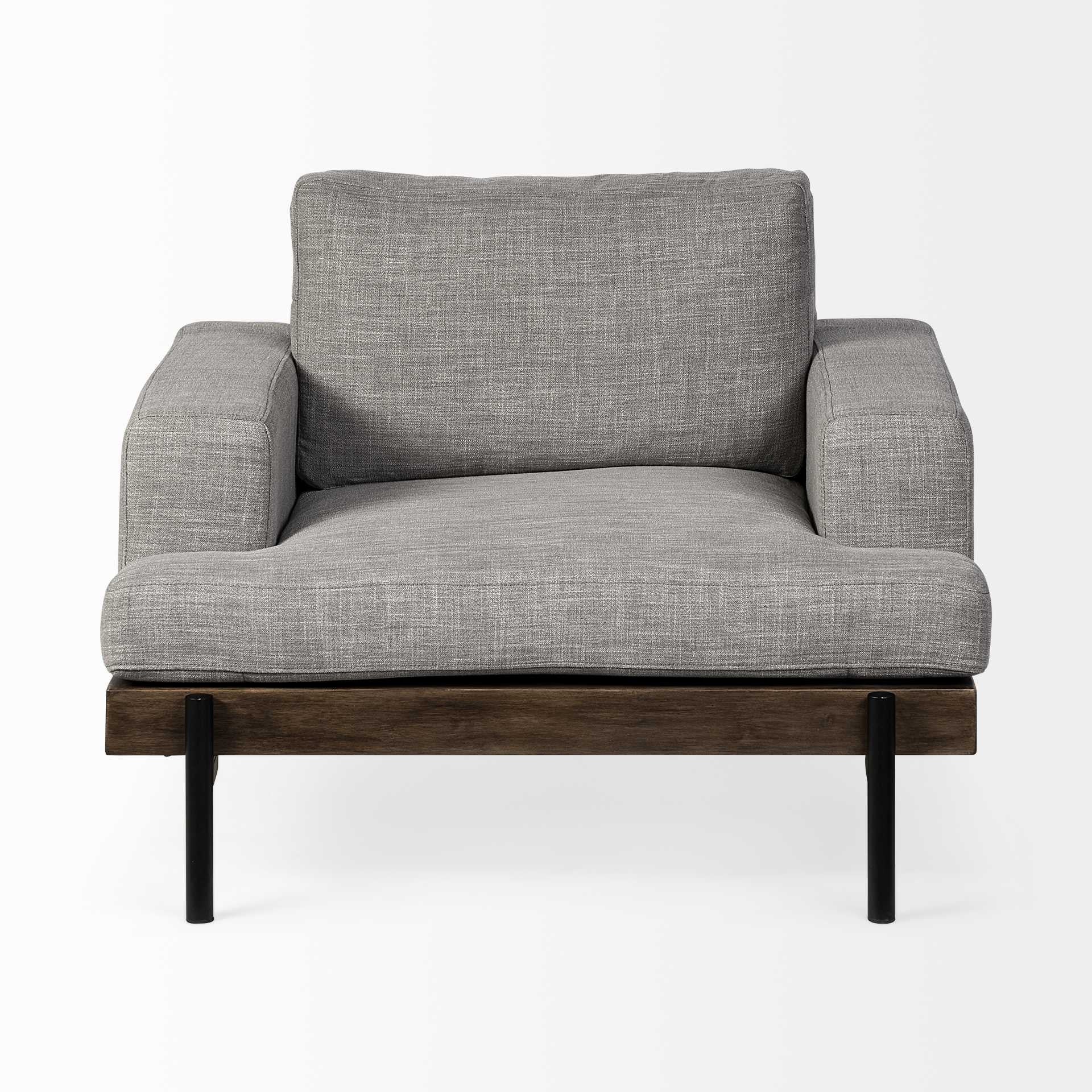 41" Gray and Black Fabric Club Chair