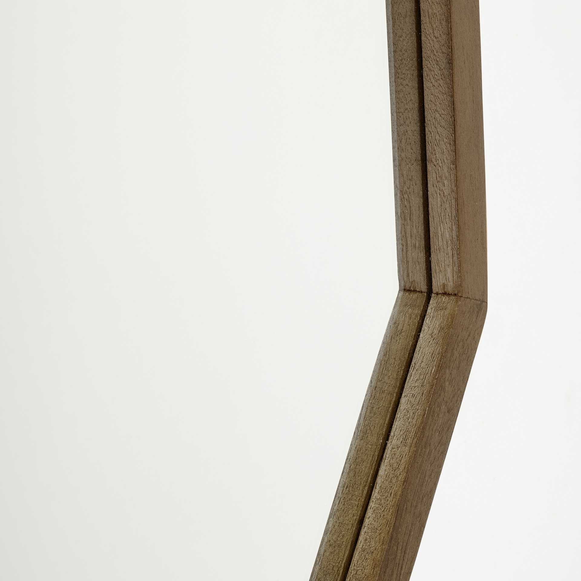 32" Brown Solid Wood Octagon Framed