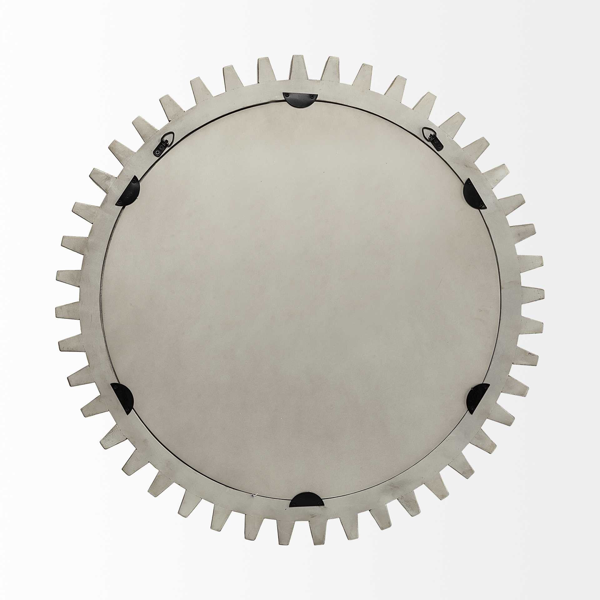 35" Brown Abstract Wood Framed Accent Mirror