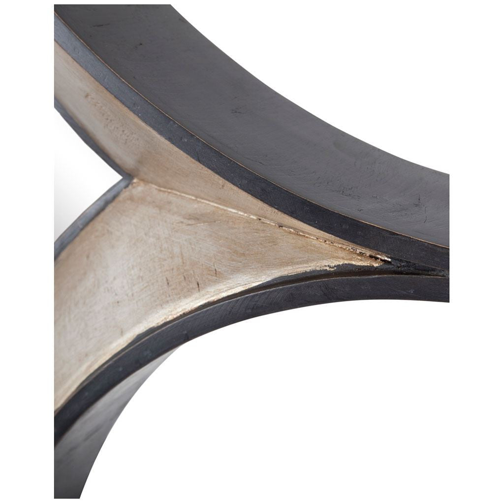 17" Dark Brown Wood Diamond Framed Accent Mirror
