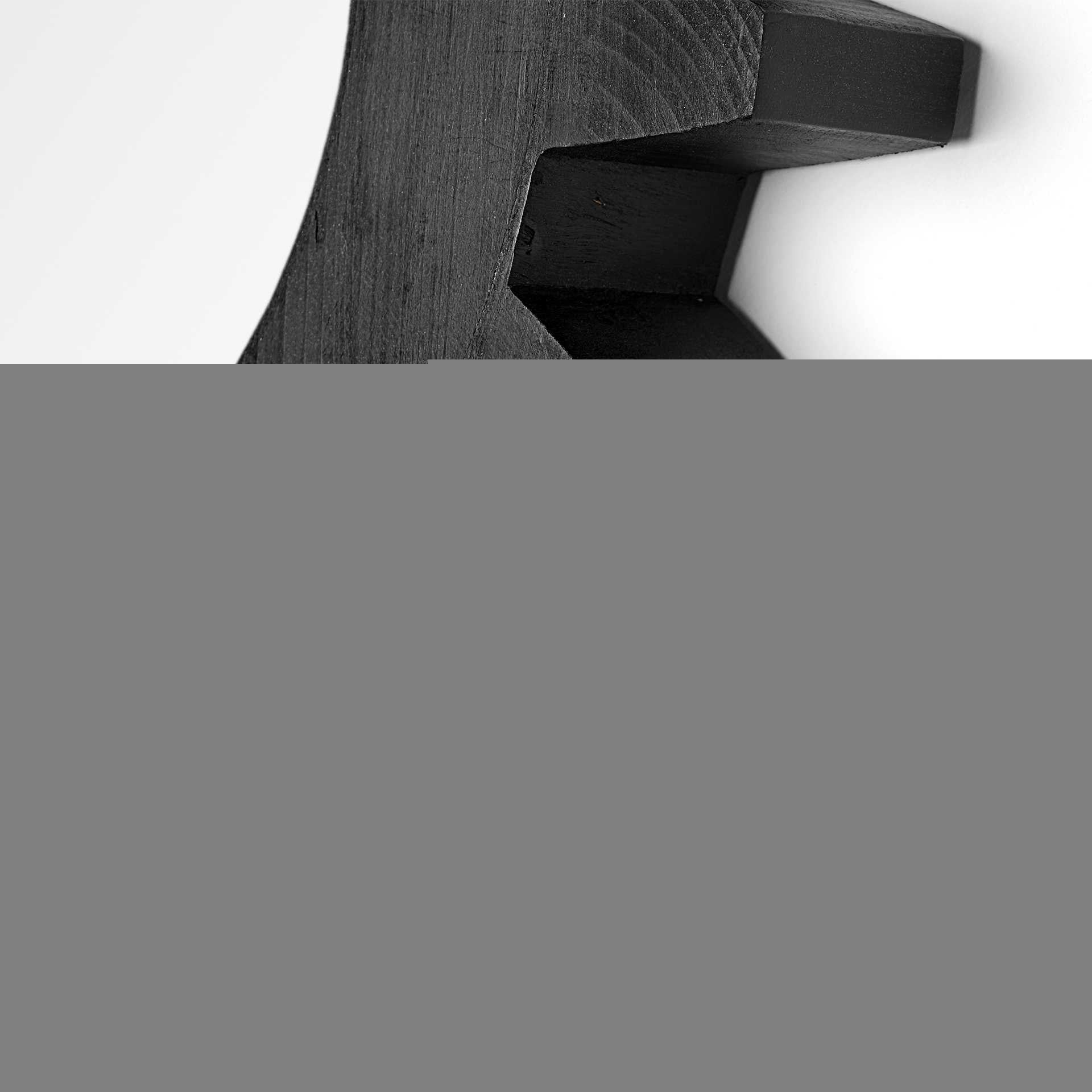 17" Black Abstract Wood Framed Accent Mirror