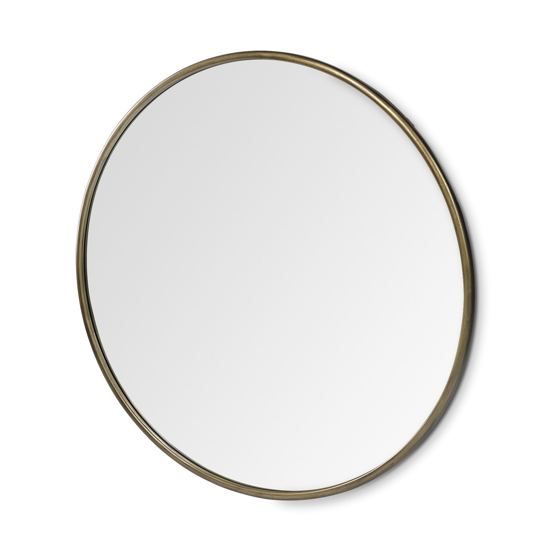 47" Gold Round Metal Framed Accent Mirror
