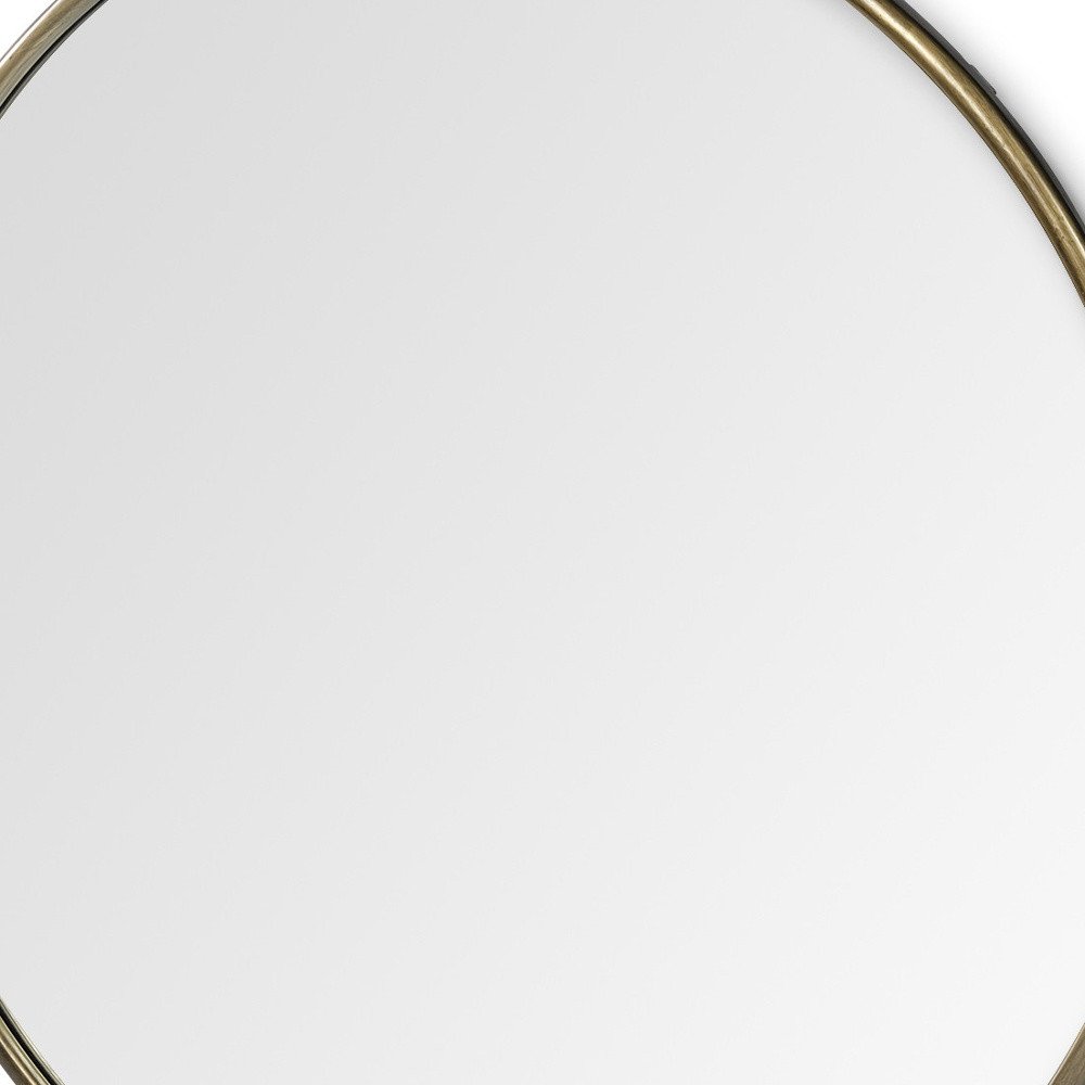 47" Gold Round Metal Framed Accent Mirror
