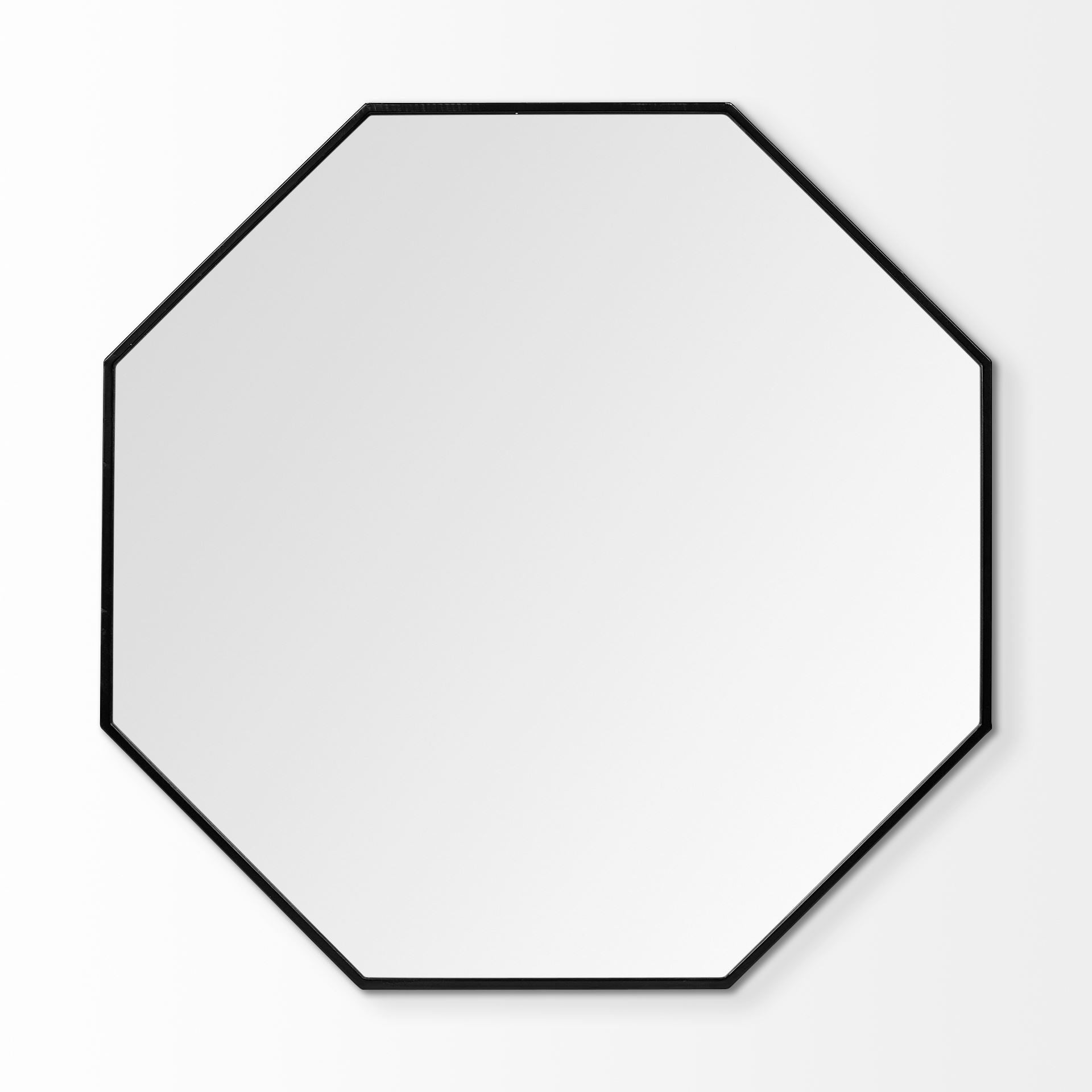 38" Black Octagon Metal Framed Bathroom Vanity Mirror