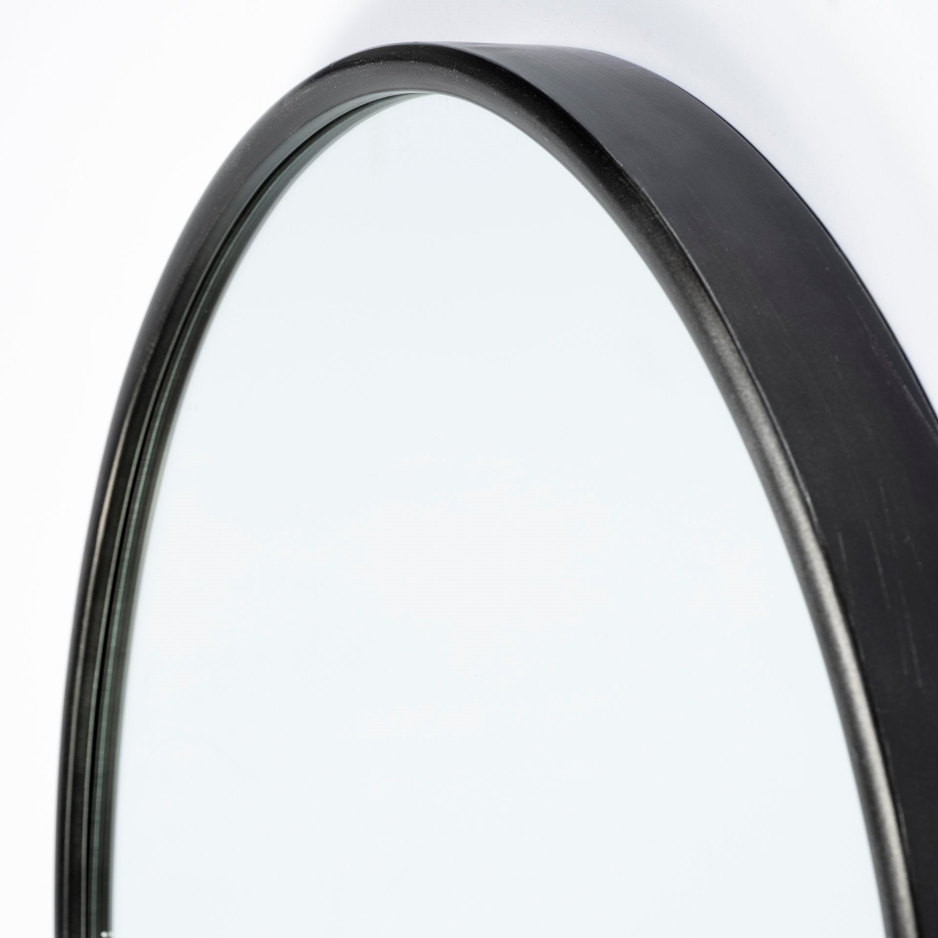 70" Black Metal Arch Framed Full Length Hanging Mirror