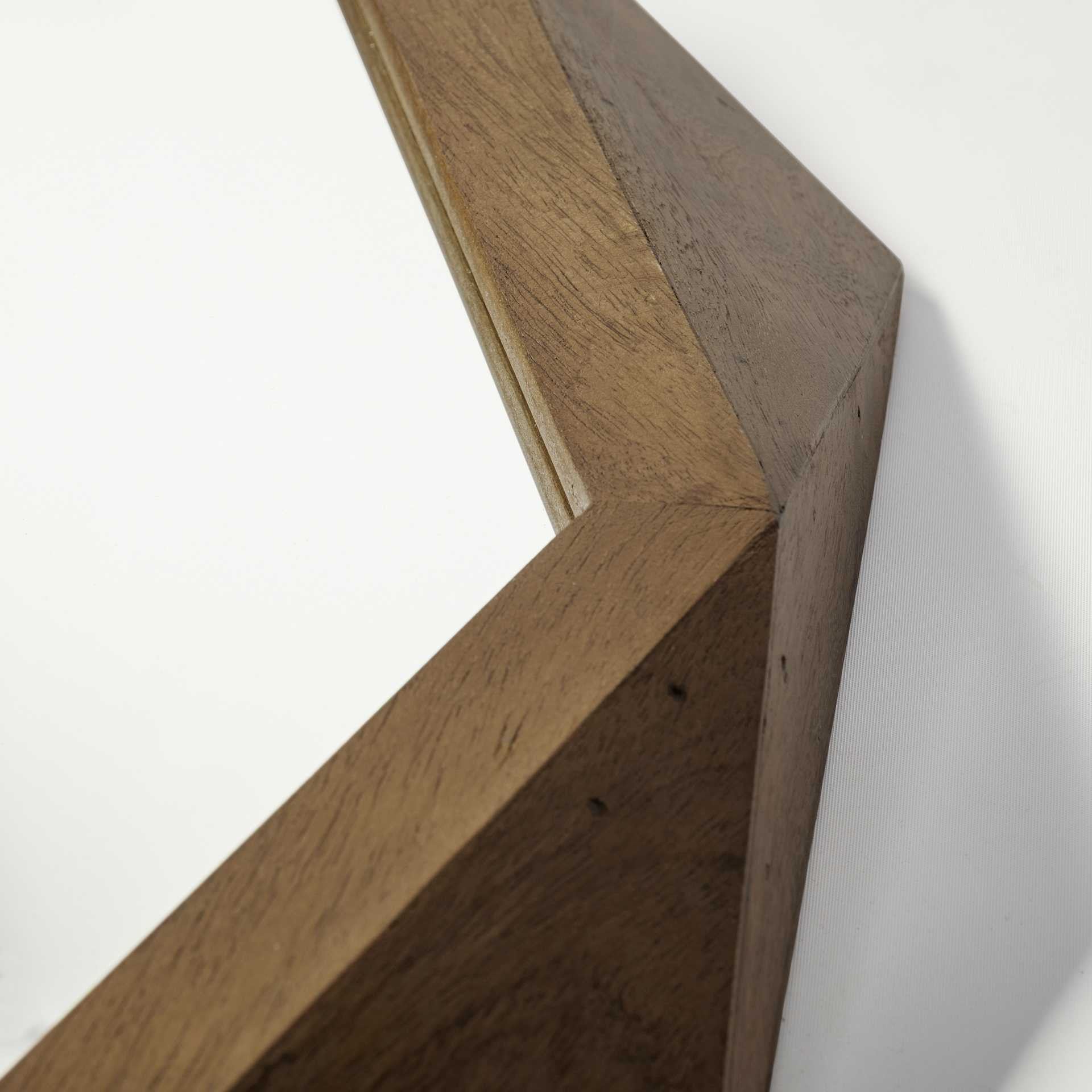 41" Brown Solid Wood Octagon Framed Accent Mirror