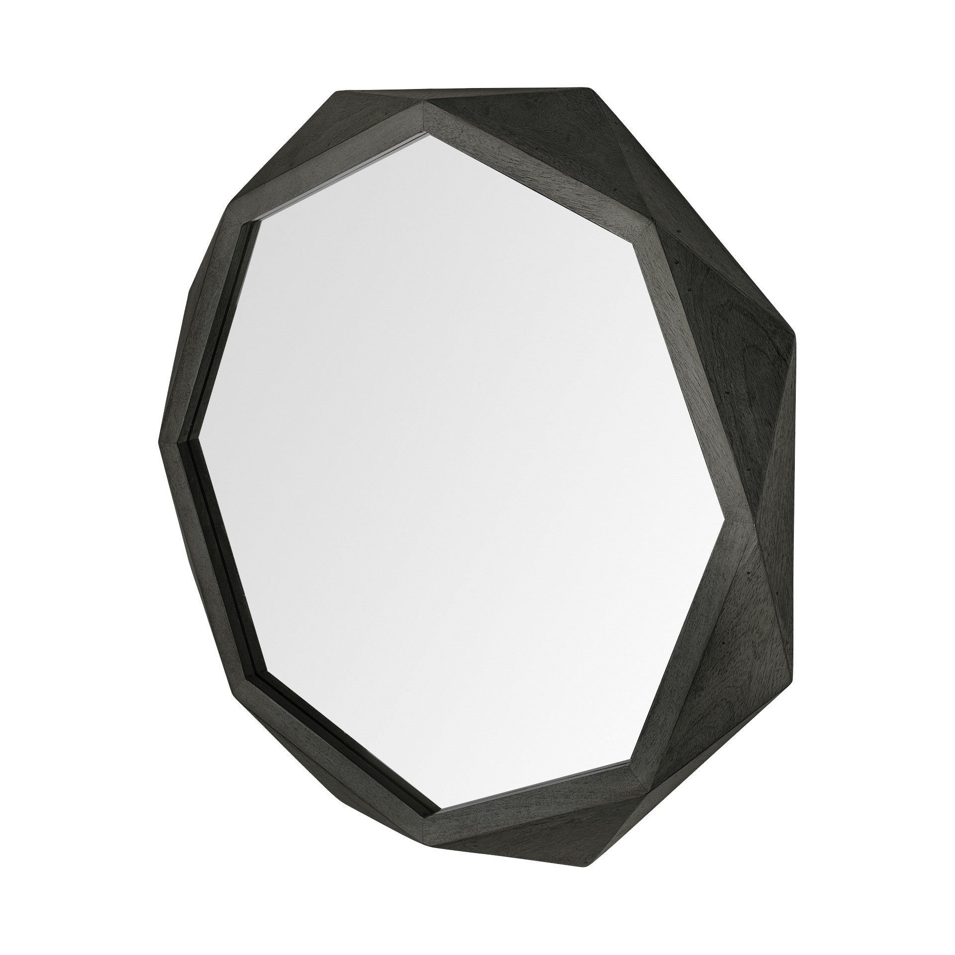 41" Black Solid Wood Octagon Framed Accent Mirror