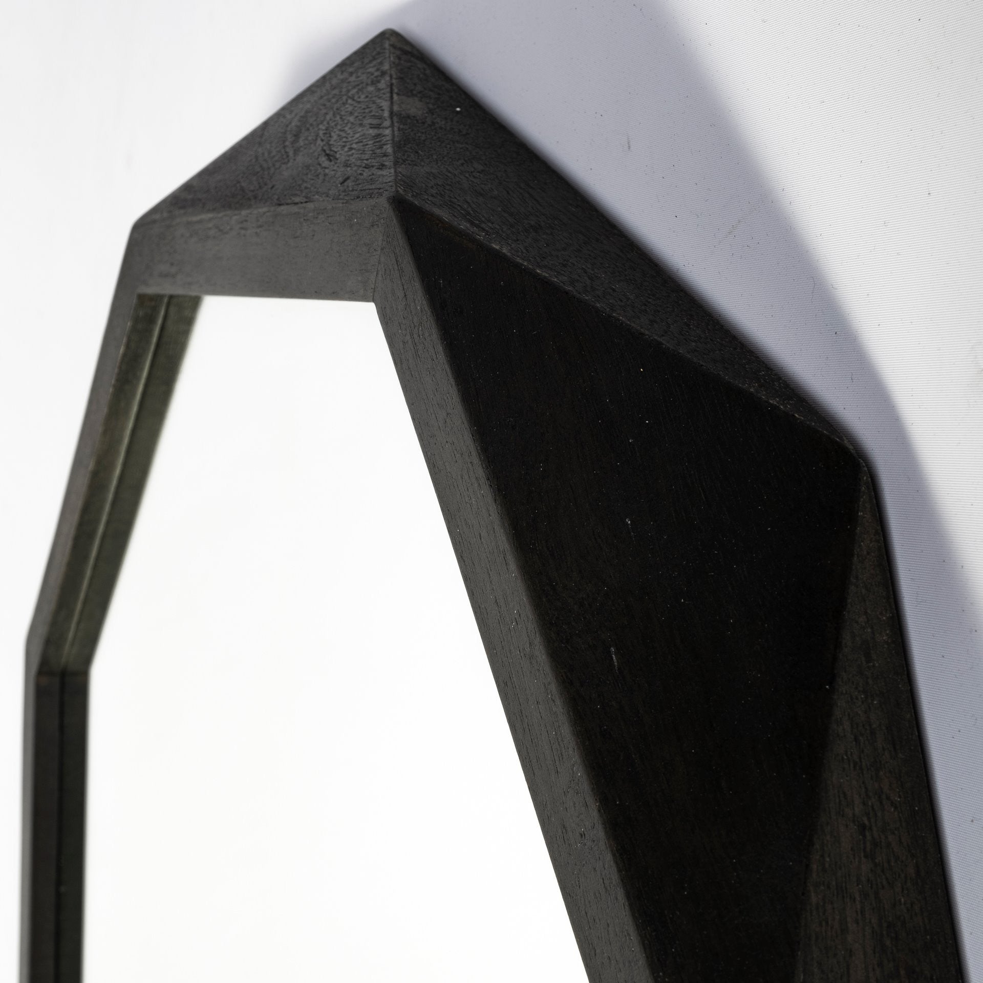 41" Black Solid Wood Octagon Framed Accent Mirror