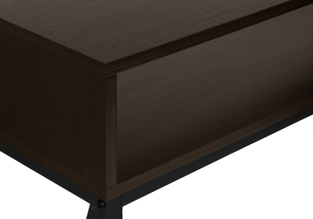 47" Brown and Black Frame Console Table With Shelves