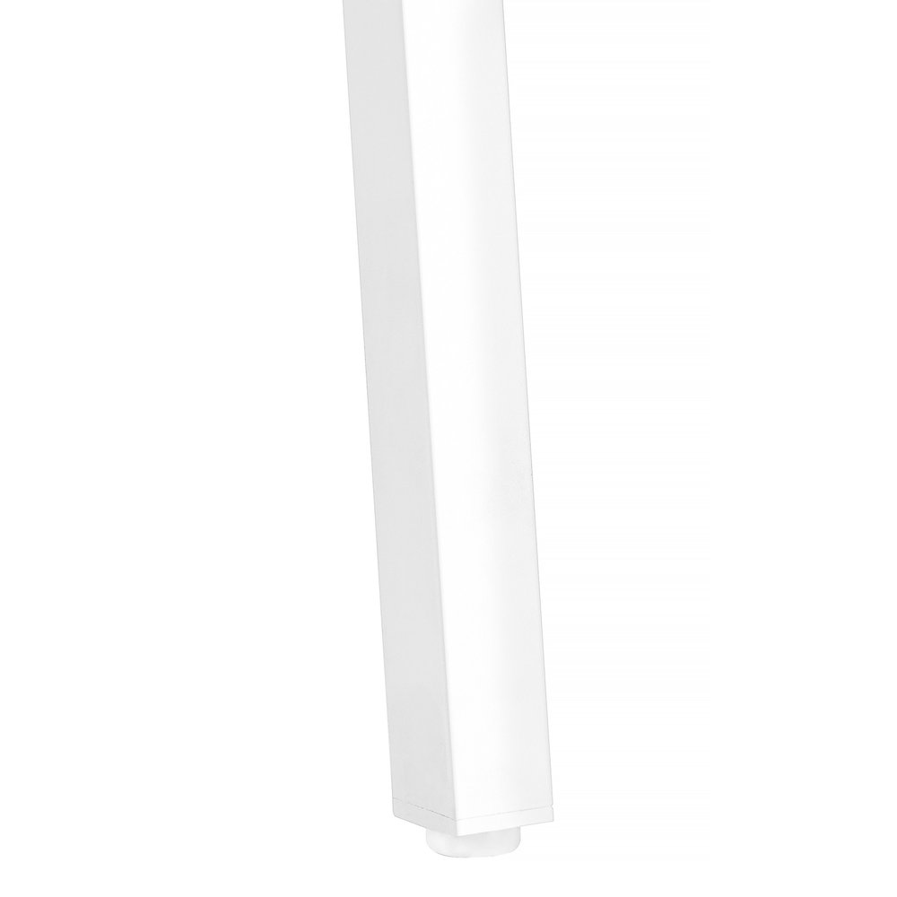 23" Rectangular White Accent Table With White Metal Legs