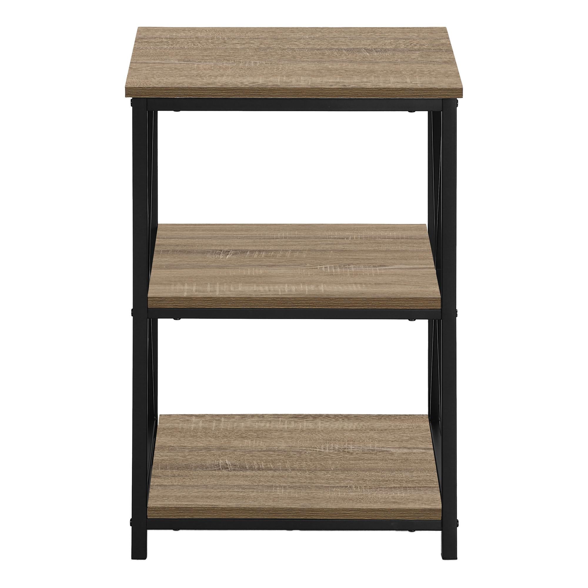 26" Rectangular Dark Taupe Black Metal Accent Table