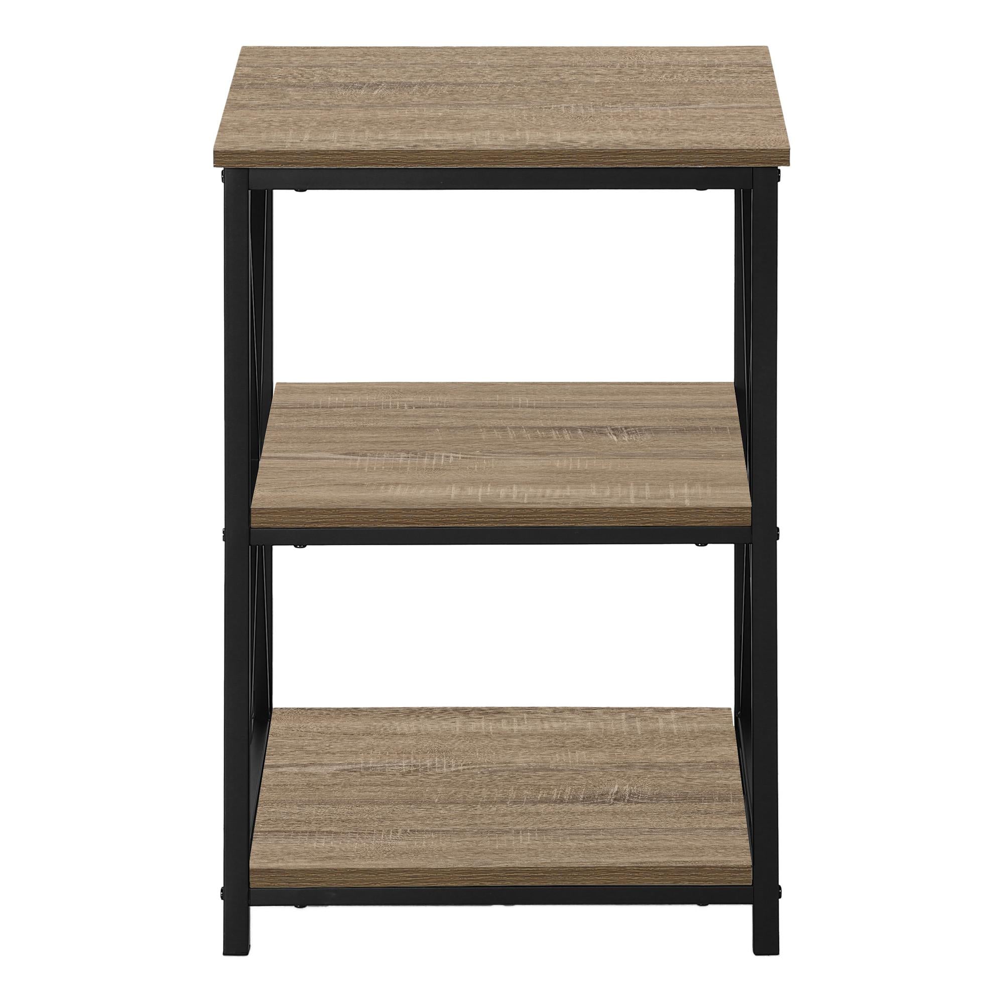 26" Rectangular Dark Taupe Black Metal Accent Table