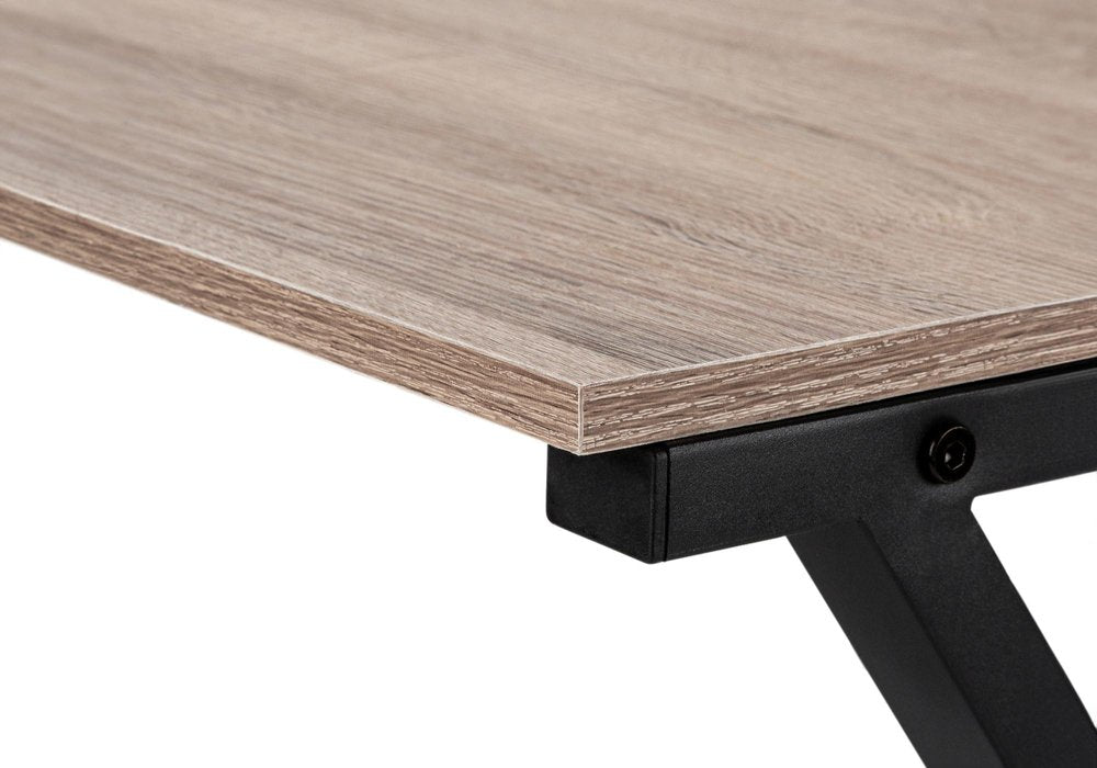 55" Taupe and Black L Shape Computer Desk