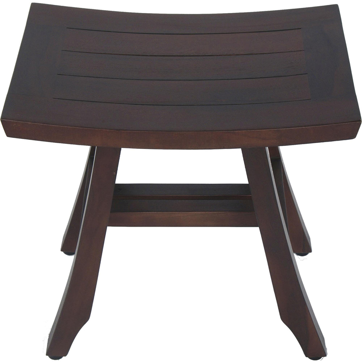 18" Dark Brown Teak Rectangular Shower Bench