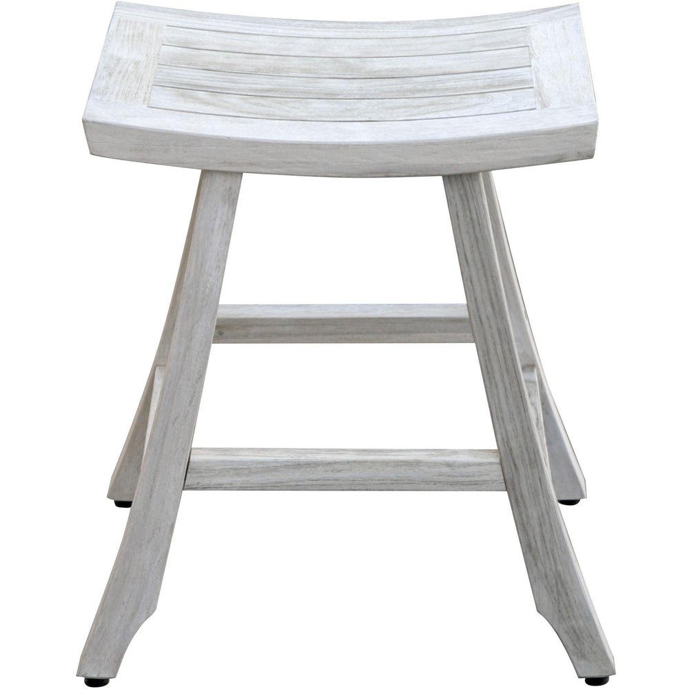 24" X 20" White Teak Square Shower Bench