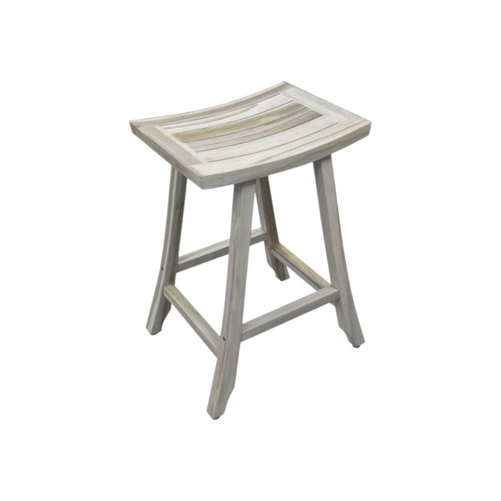30" X 15" Light Gray Teak Square Shower Bench