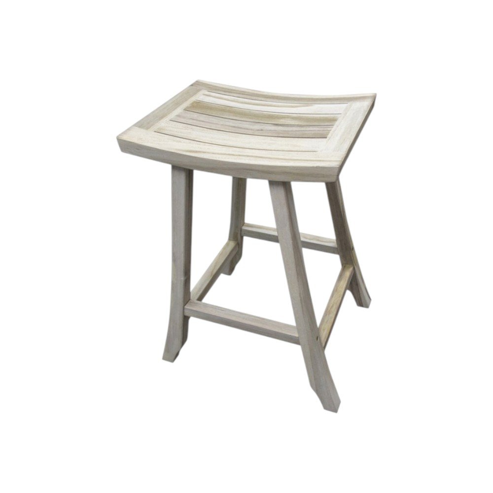 30" X 15" Light Gray Teak Square Shower Bench