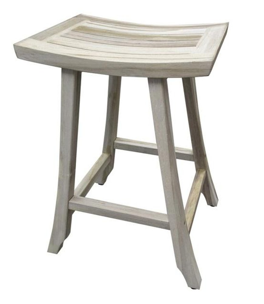 30" X 15" Light Gray Teak Square Shower Bench