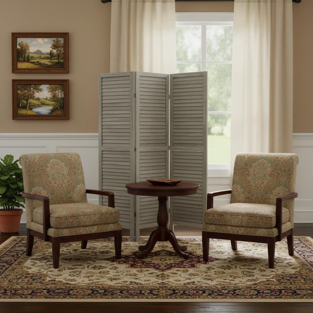 67" Gray Folding Three Panel Screen Room Divider