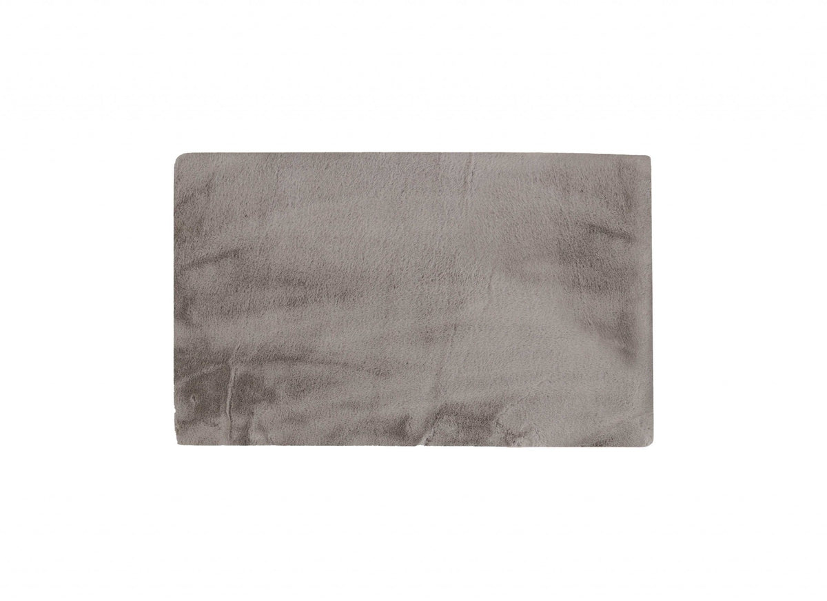 3' X 5' Gray Shag Hand Knotted Area Rug