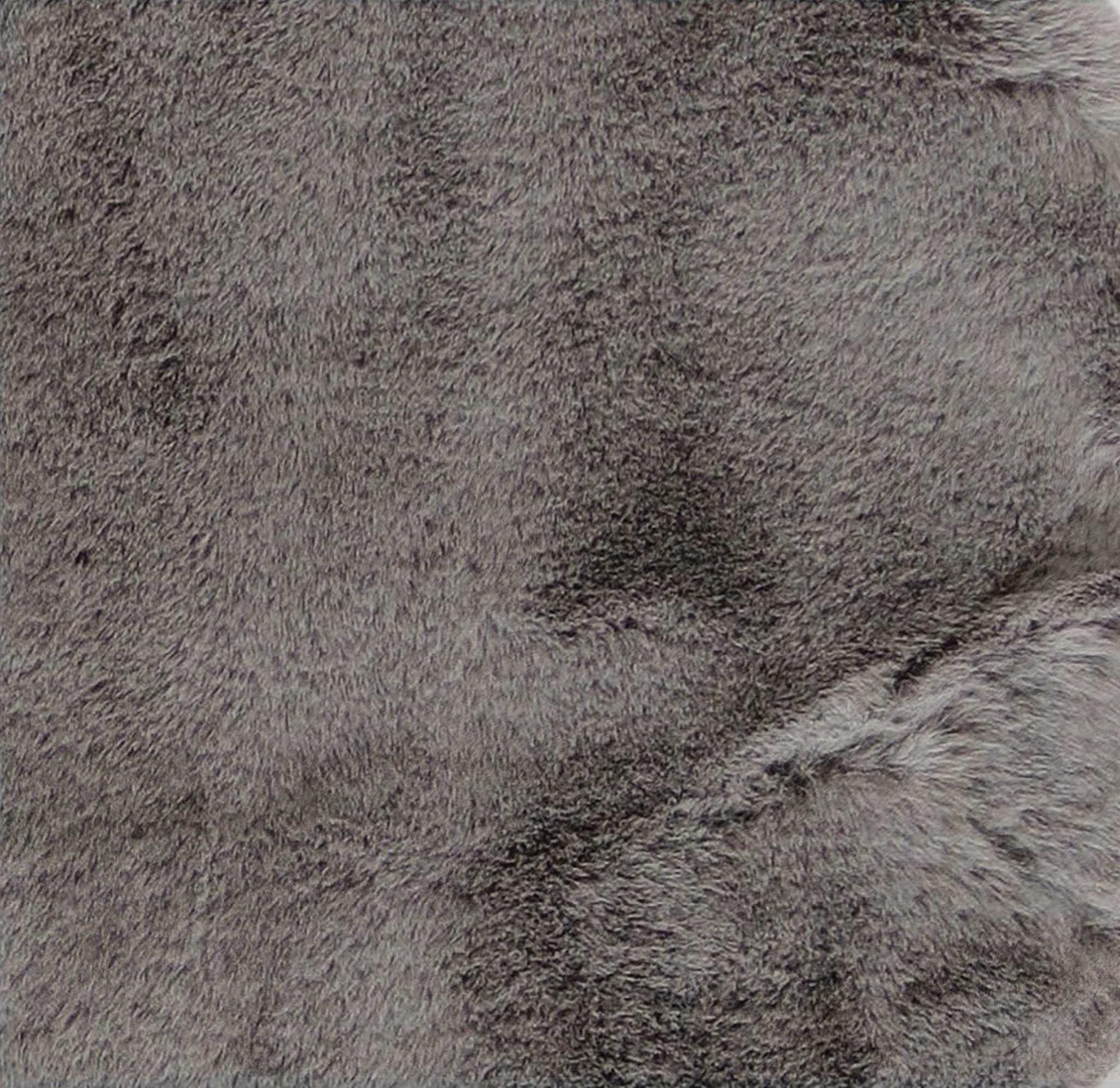 3' X 5' Gray Shag Hand Knotted Area Rug