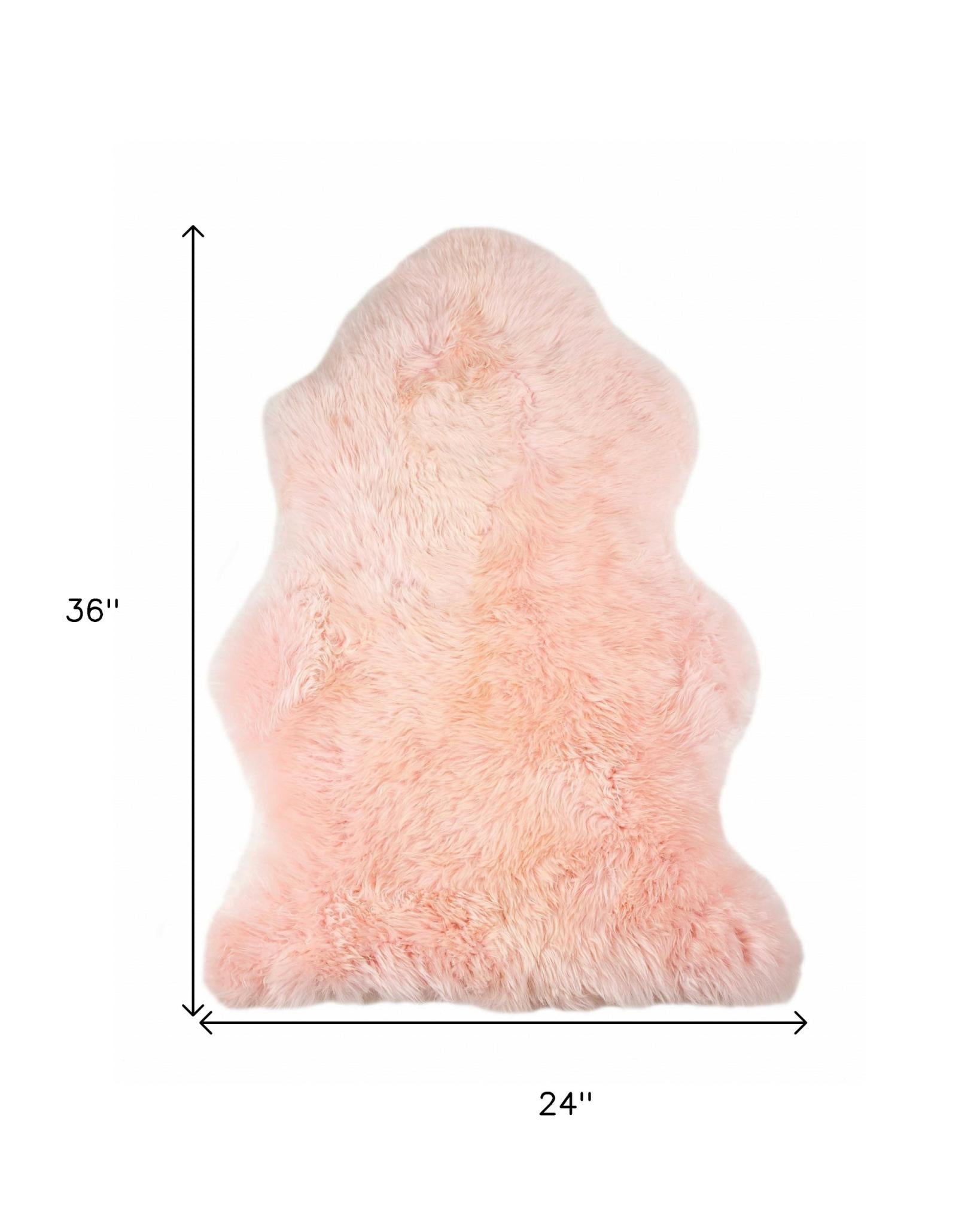 2' X 3' Rose New Zealand Natural Shearling Sheepskin Rug