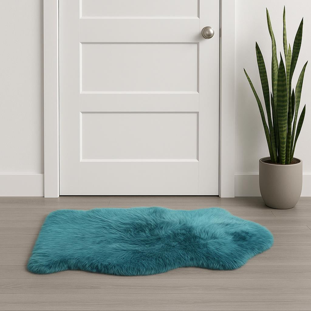 2' X 3' Steel Blue Shag Area Rug