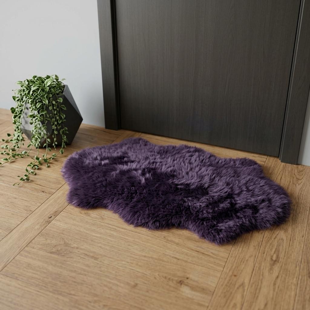 2' X 3' Purple New Zealand Natural Sheepskin Rug