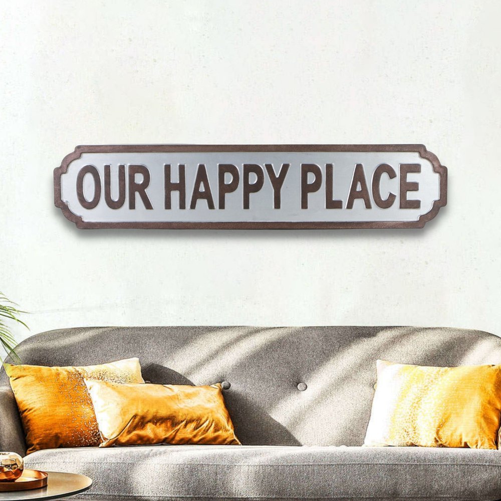 Gray Metal Text Wall Decor