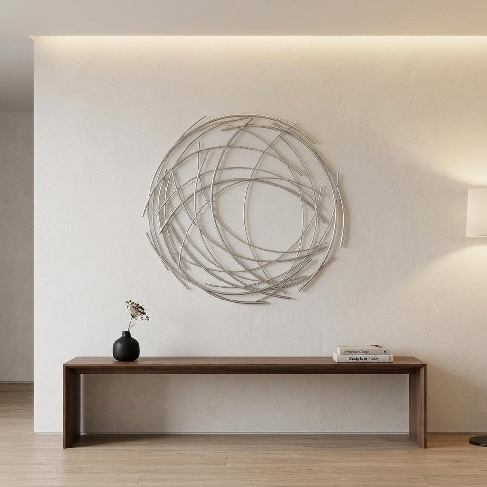 26" X 26" Silver Metal Circle