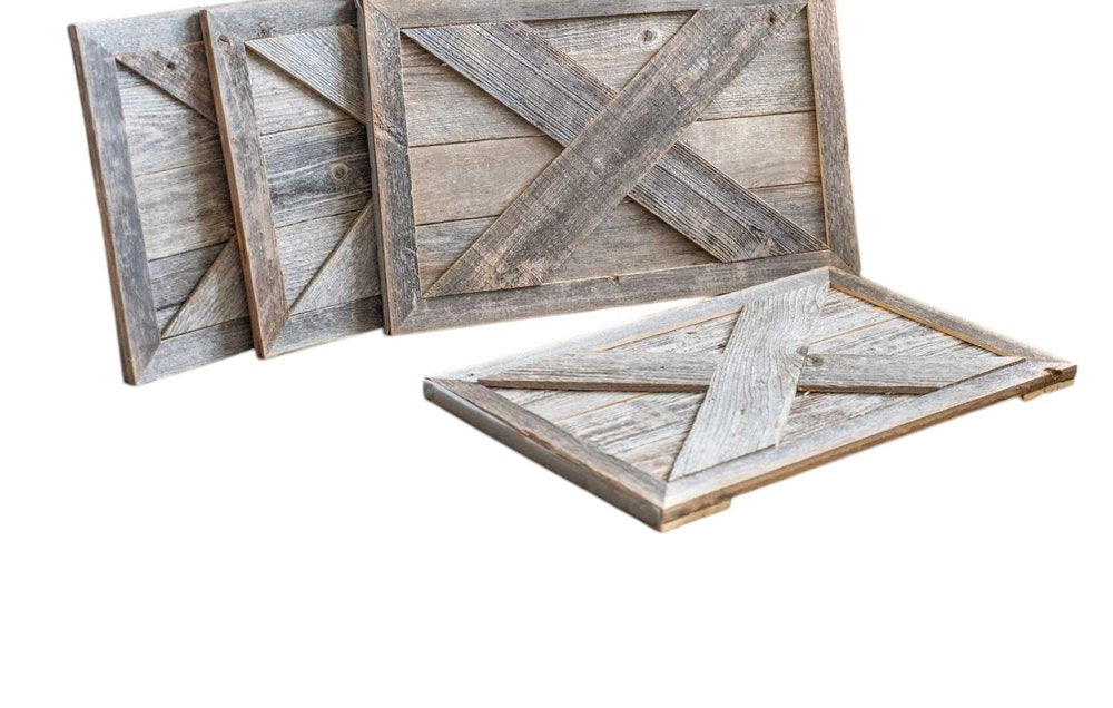 23" Gray Distressed Wood Christmas Tree Collar