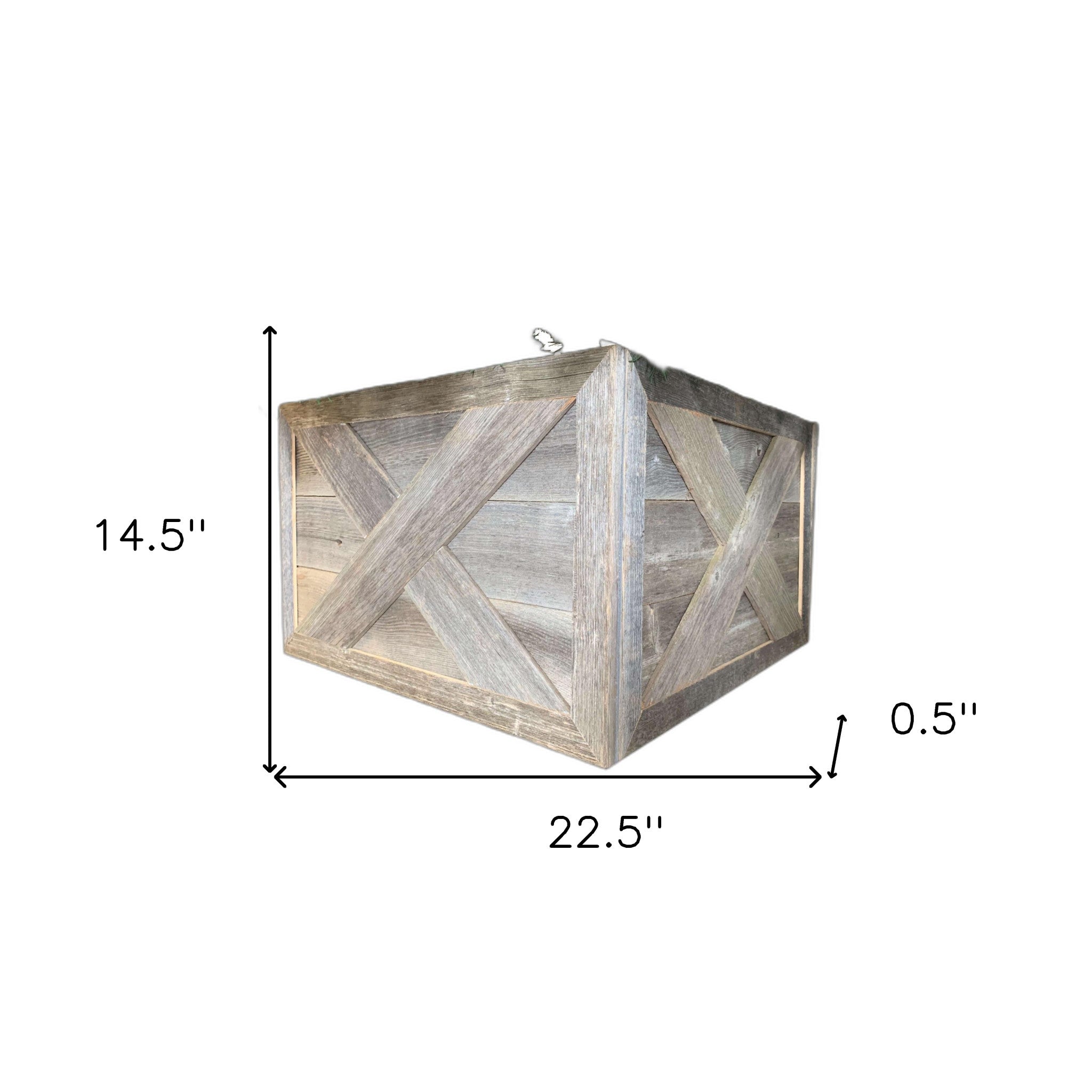 23" Gray Distressed Wood Christmas Tree Collar