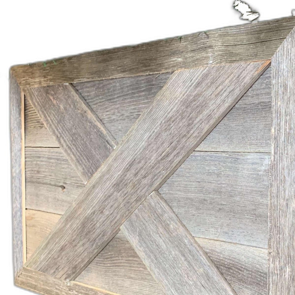 23" Gray Distressed Wood Christmas Tree Collar