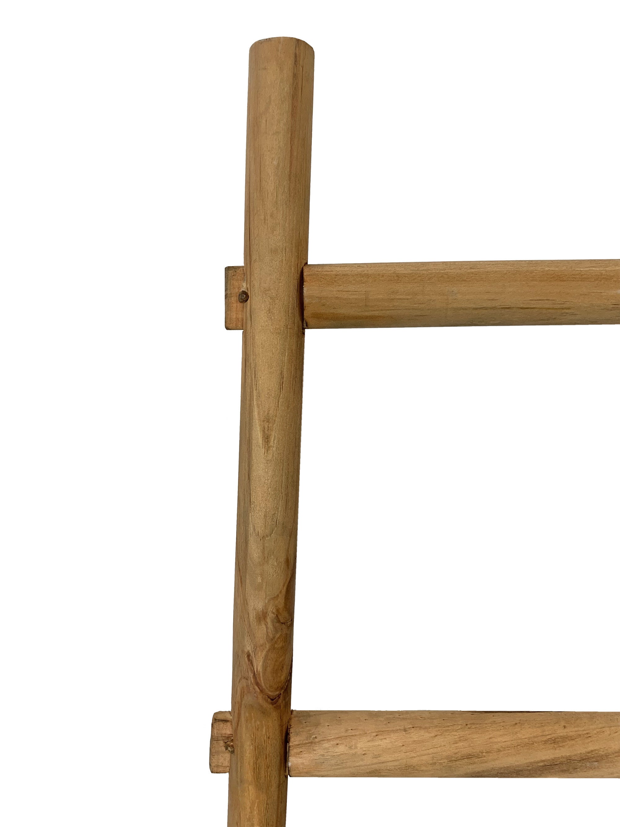 59" Natural Distressed Solid Wood Five Step Ladder Shelf