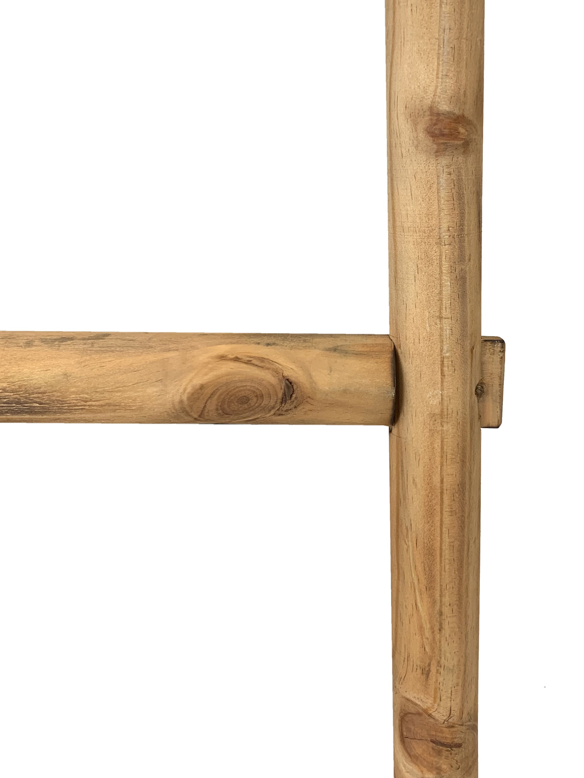 59" Natural Distressed Solid Wood Five Step Ladder Shelf