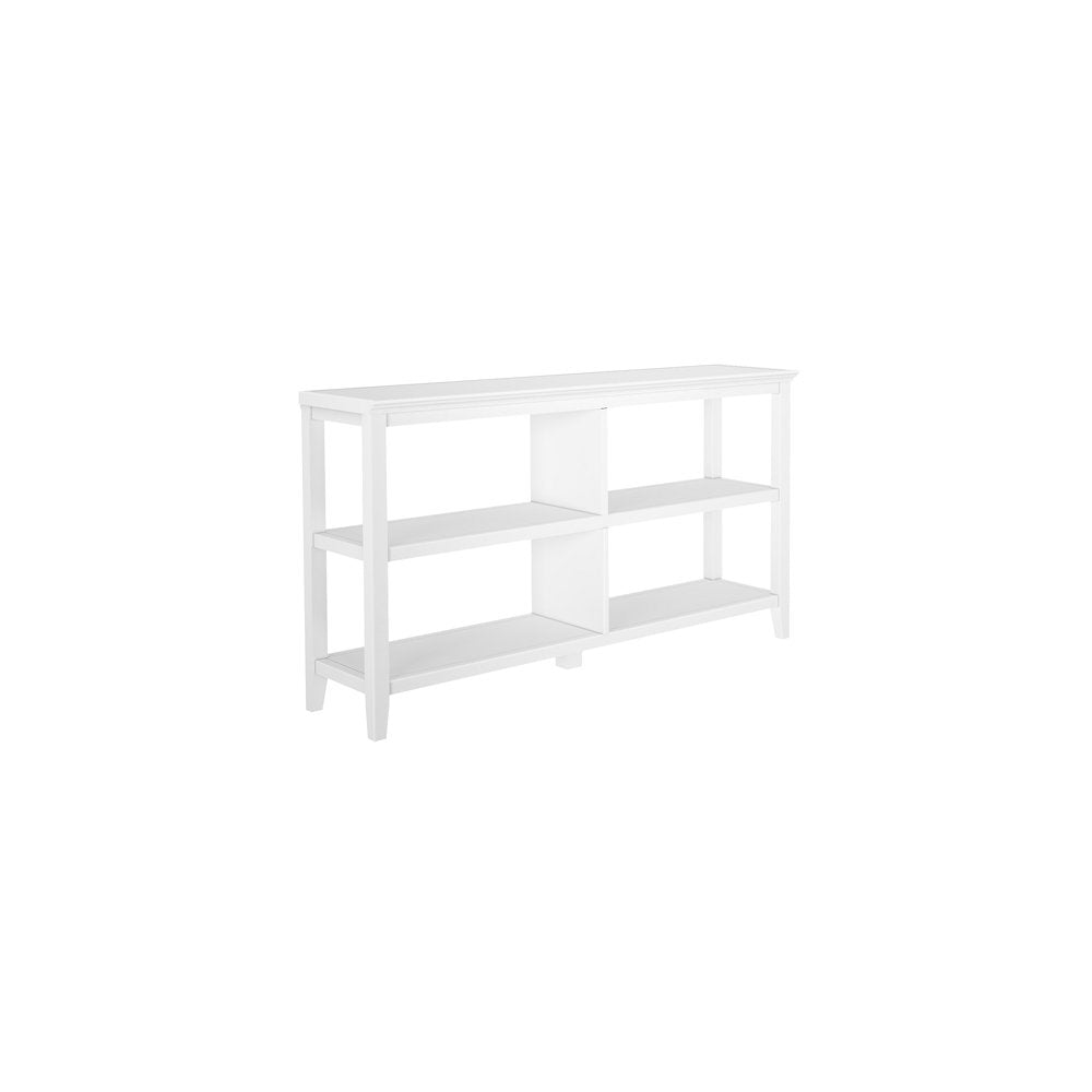 30" White Wood Two Shelf Bookcase