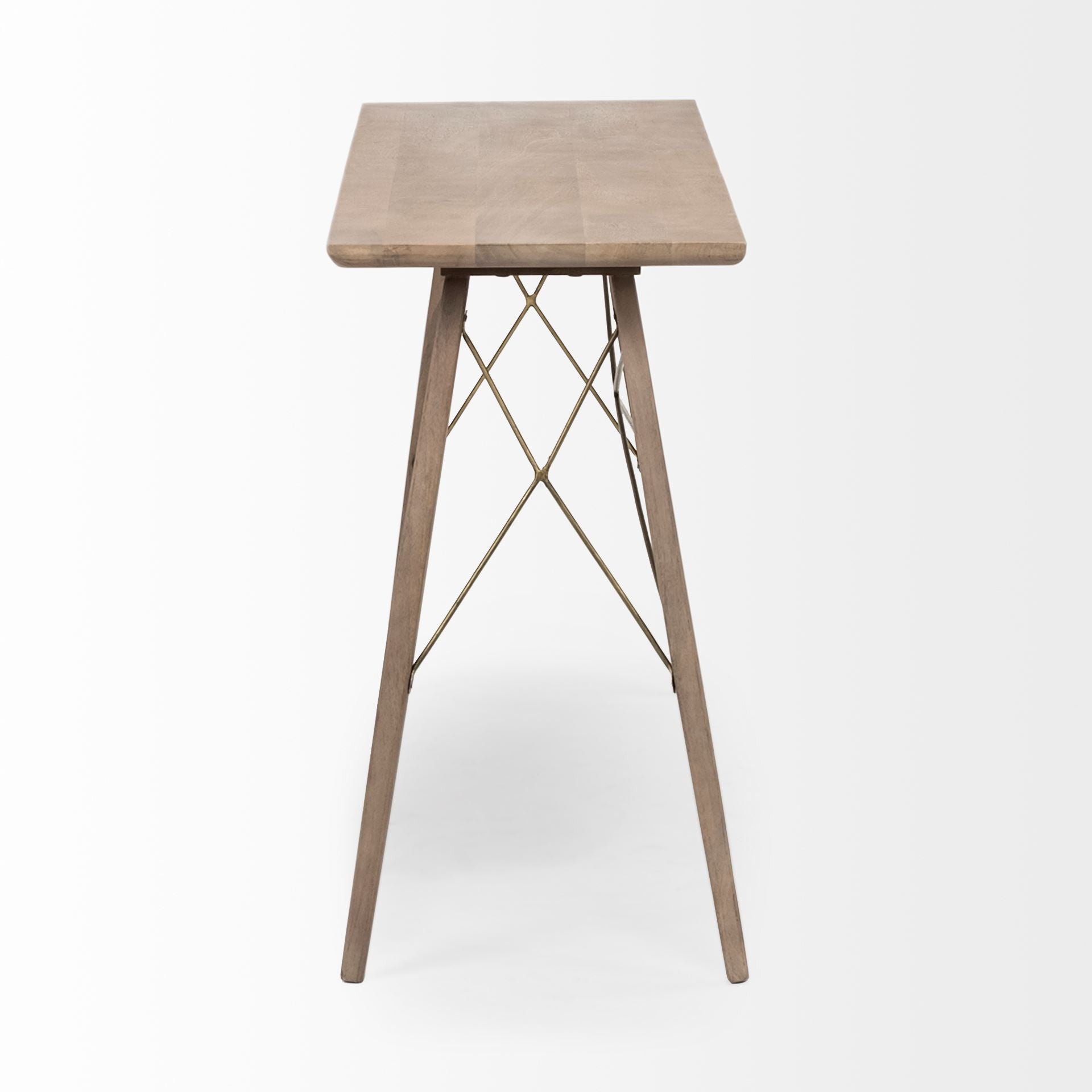 66" Brown Solid Wood Console Table