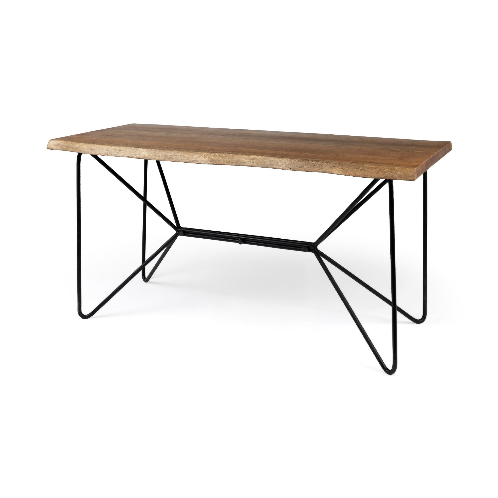 60" Brown and Black Writing Desk