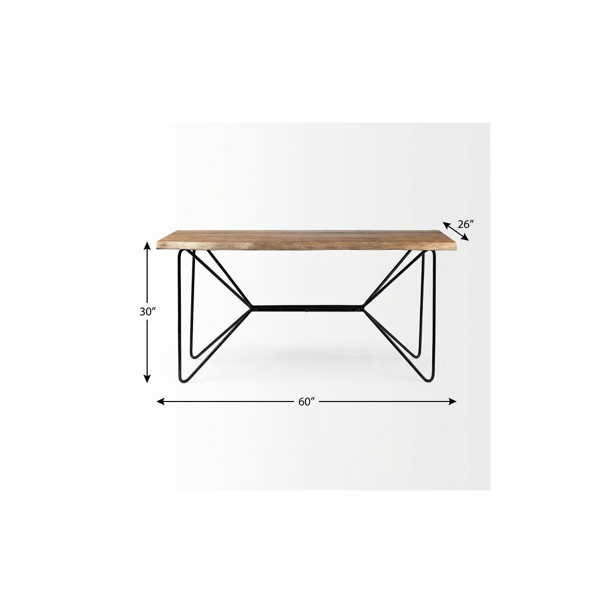 60" Brown and Black Writing Desk