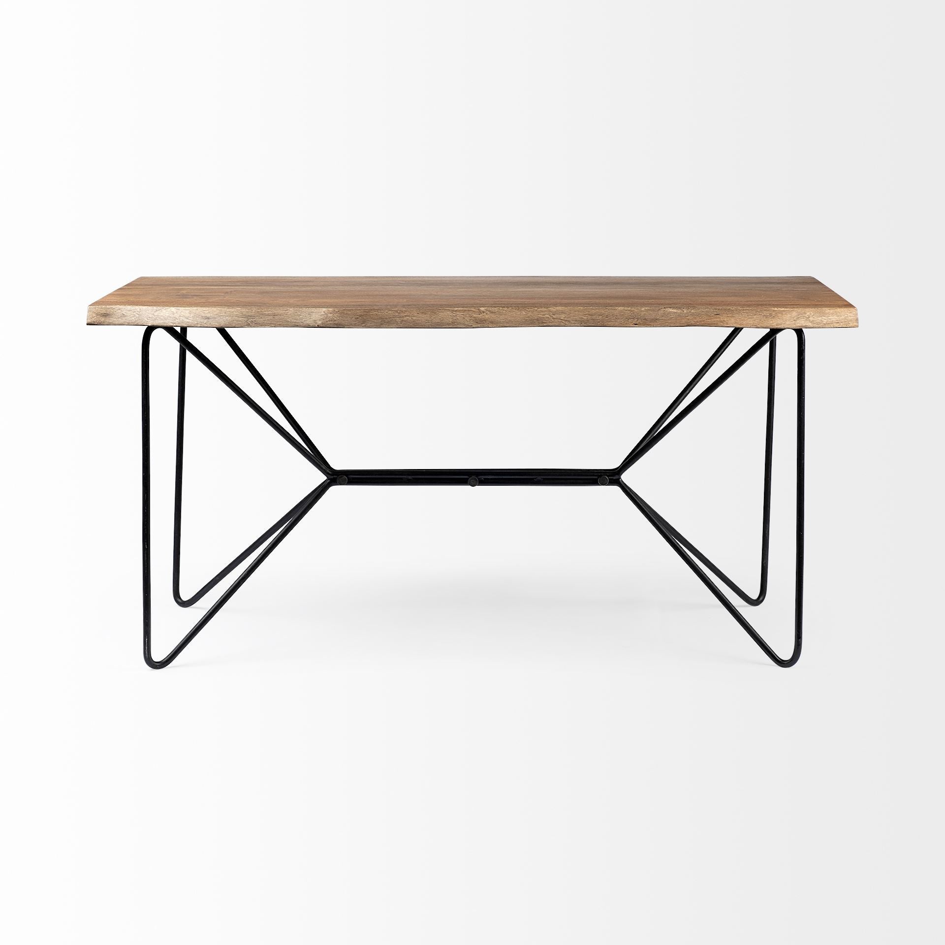 26" Brown and Black Writing Desk