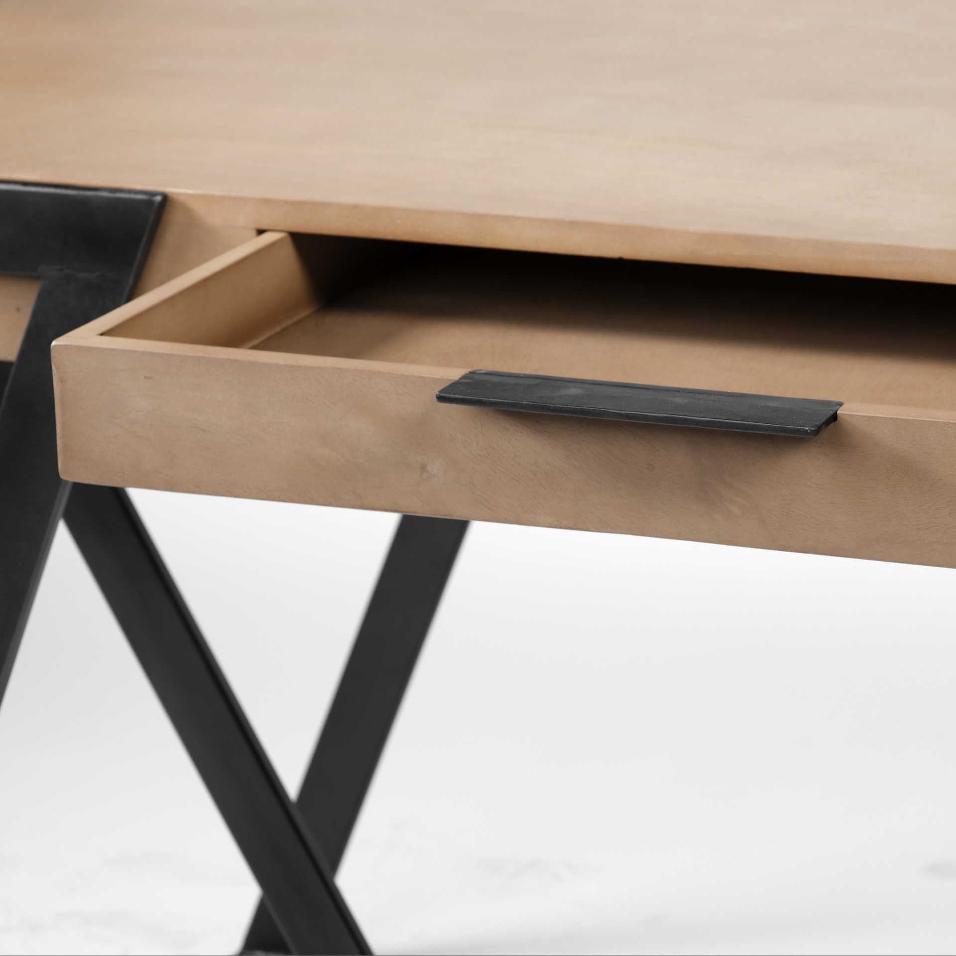 60" Brown and Black Writing Desk