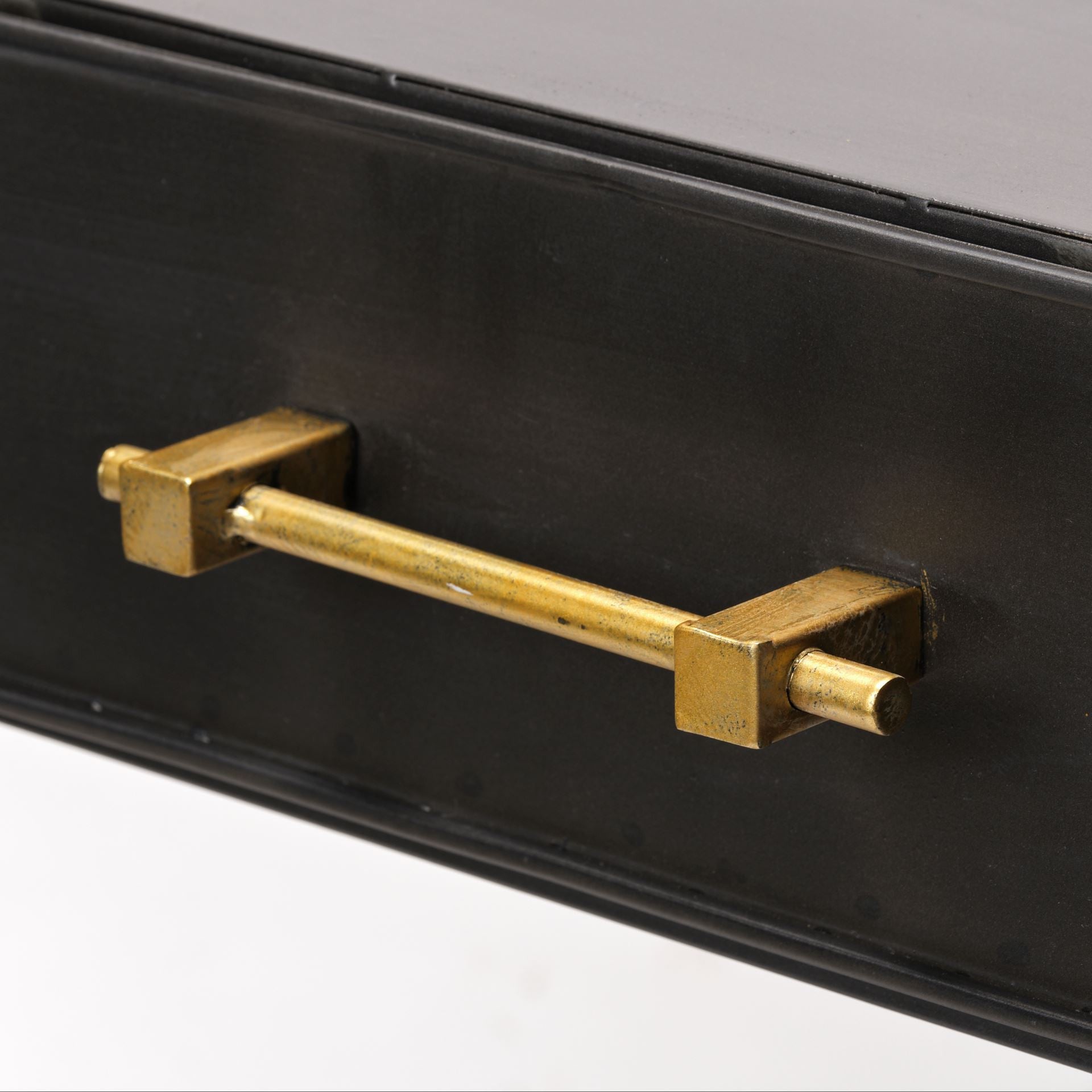 51" Black Writing Desk With Three Drawers