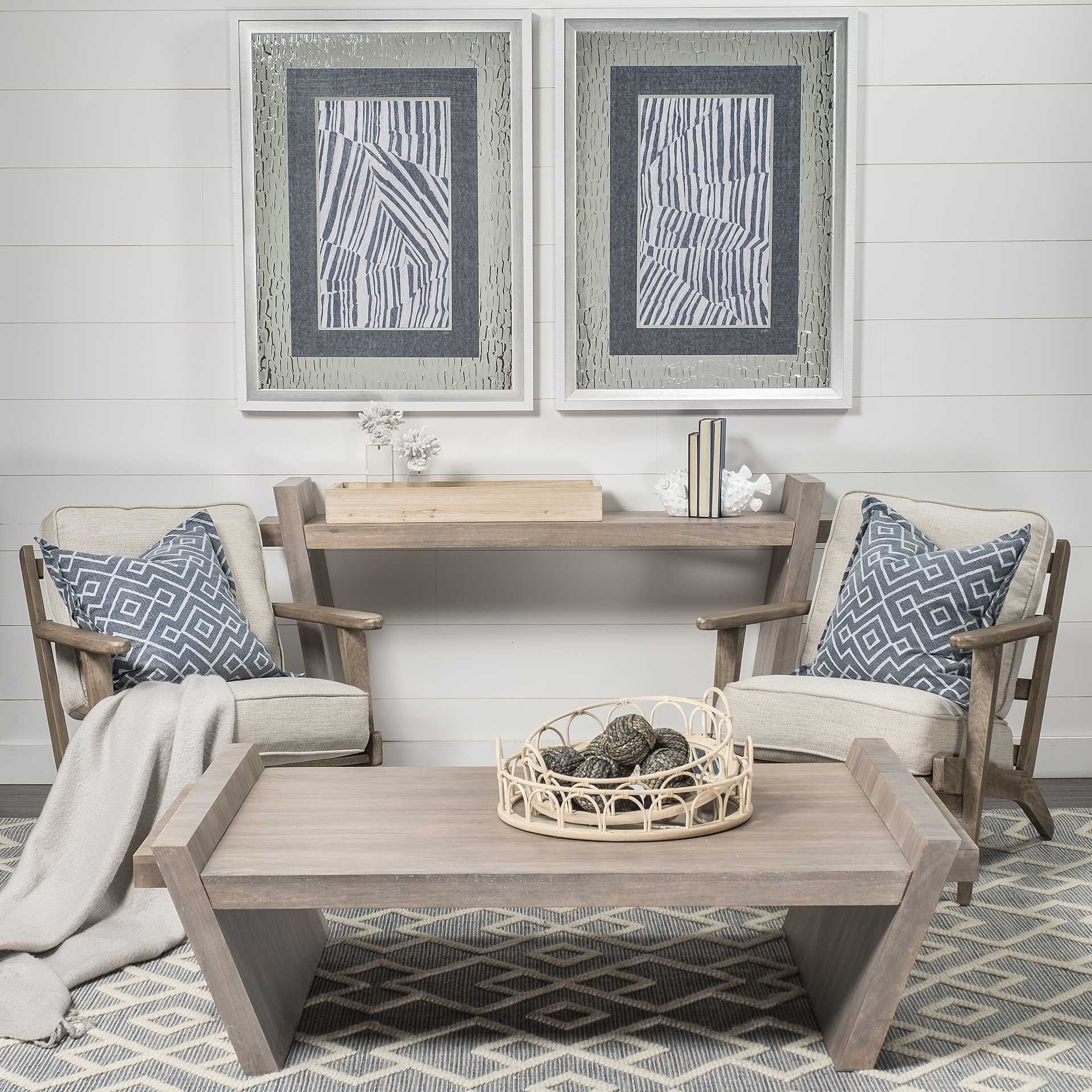 60" Brown Solid Wood Slanted Base Console Table